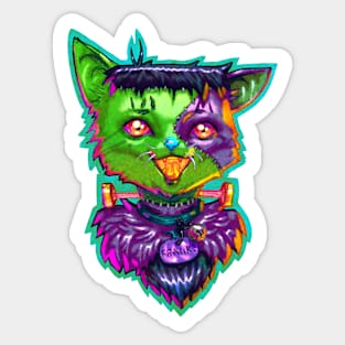 Franki the Frankenstein's Monster Cat Zombie Sticker